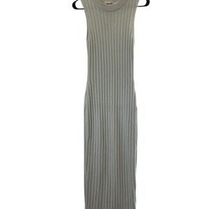 Nordstrom Cream Ribbed Bodycon Midi Dress